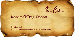 Kapitány Csaba névjegykártya