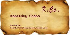 Kapitány Csaba névjegykártya