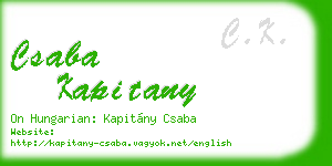 csaba kapitany business card