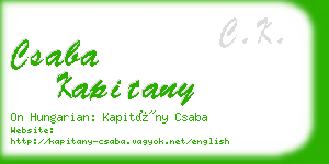 csaba kapitany business card